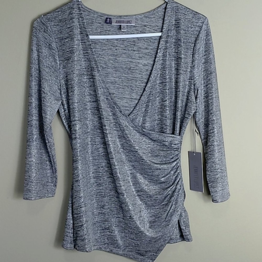 Jennifer Lopez - Silver Sparkle Blouse -NWT